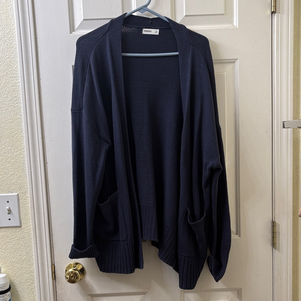 Sonoma Women’s Blue Cardigan with Pockets (XXL)